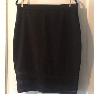 X large fitted pencil skirt with mesh detail